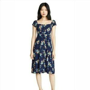 NWOT Capulet Navy Blue Mae Floral Midi Dress